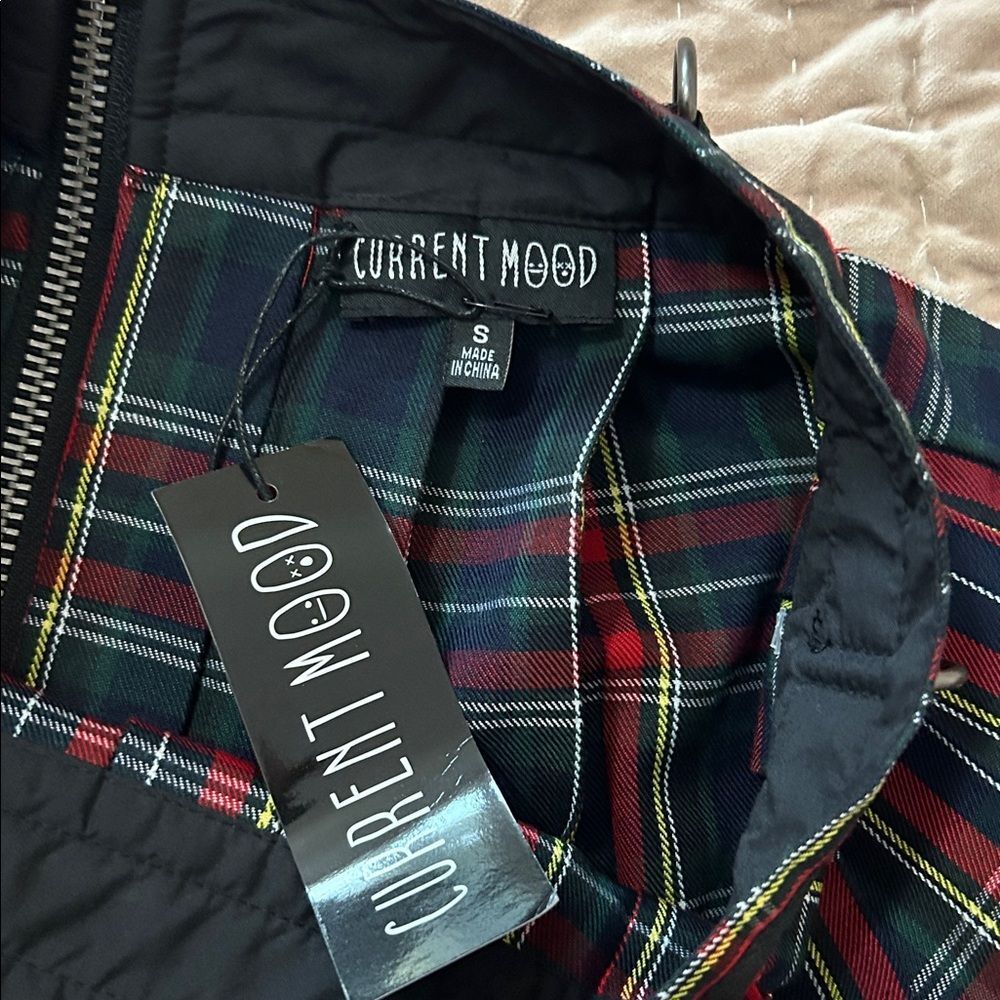 Dolls kill Current Mood Red and Blue Plaid A-Linepleated, small new with tags - Picture 4 of 7